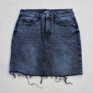Old Navy distressed black denim mini skirt
